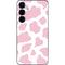 Pink Cow Print Galaxy S25 Skin